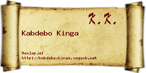 Kabdebo Kinga névjegykártya