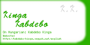 kinga kabdebo business card